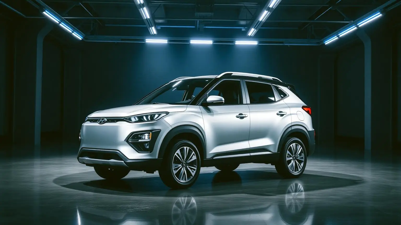 Hyundai Creta 2025 prata em galpão iluminado